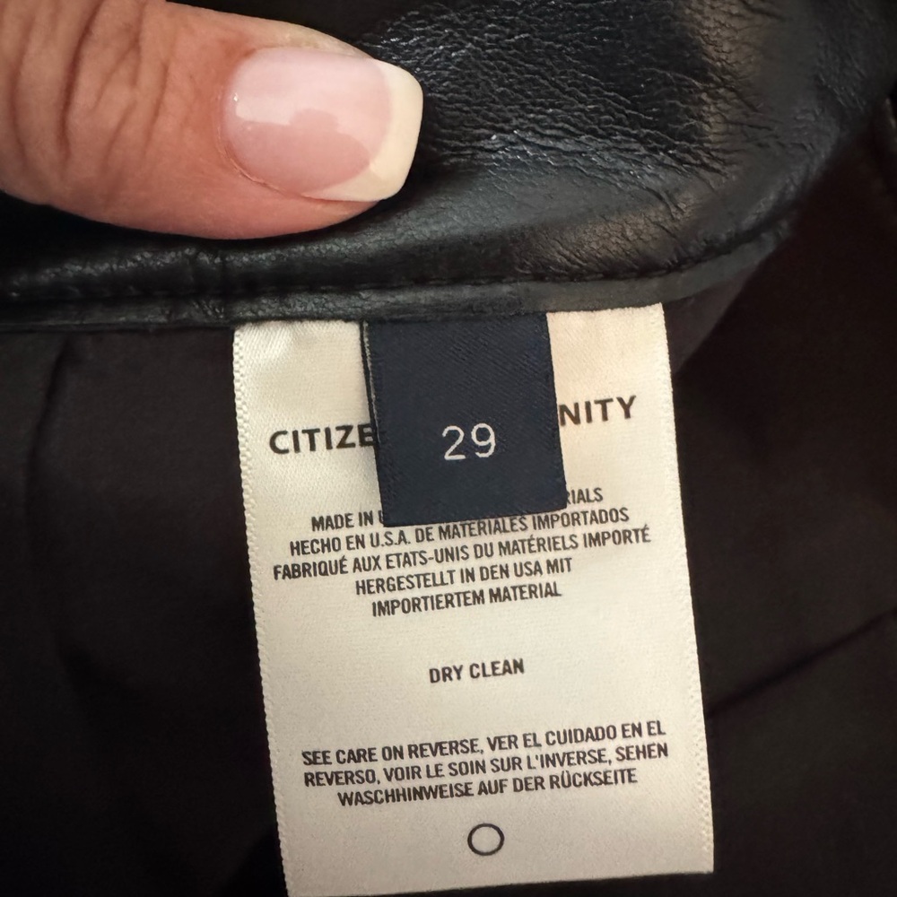 Citizens of Humanity Black Leather Goucho pant